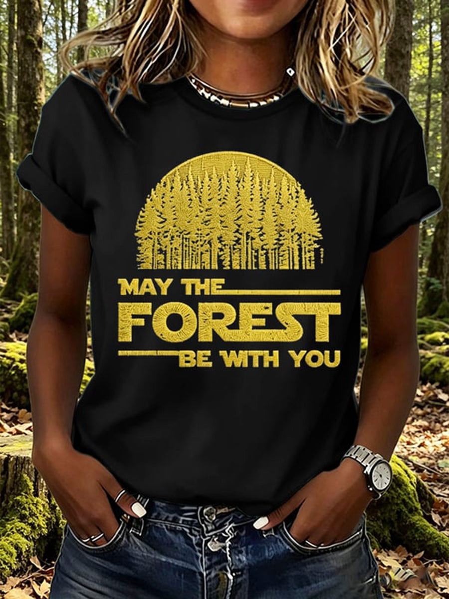 Dammens "Må skogen vara med dig"-tryckt t-shirt