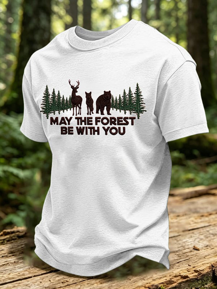 Herrtröja med tryck: May The Forest Be With You
