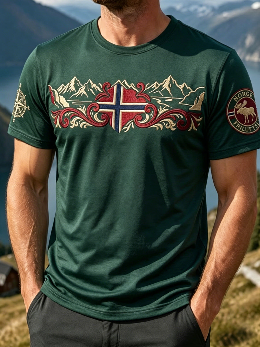 Retro norsk utendørs T-shirt