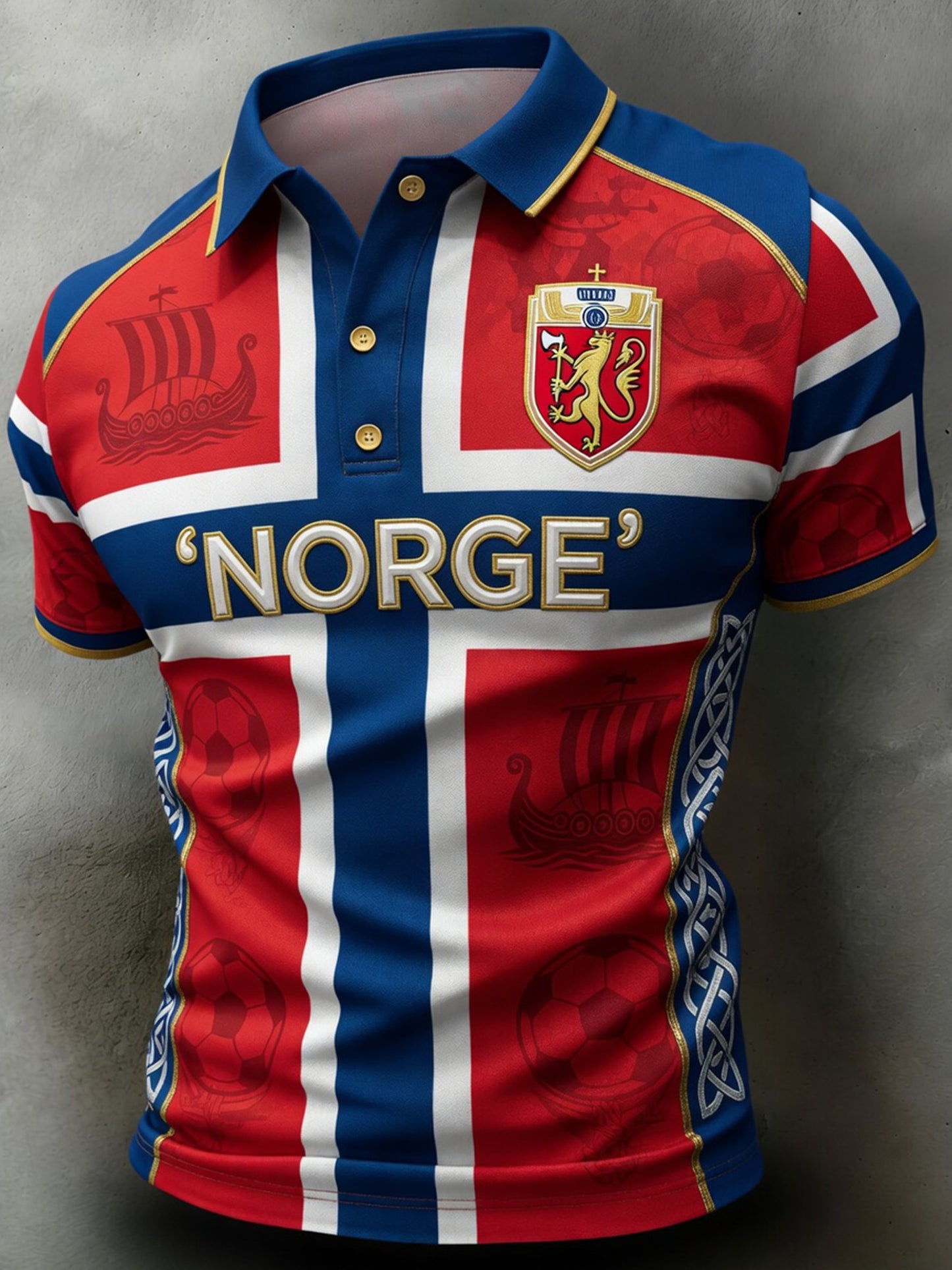 Herrer Norge Fotballkamp Heiar Kunsttrykk T-skjorte