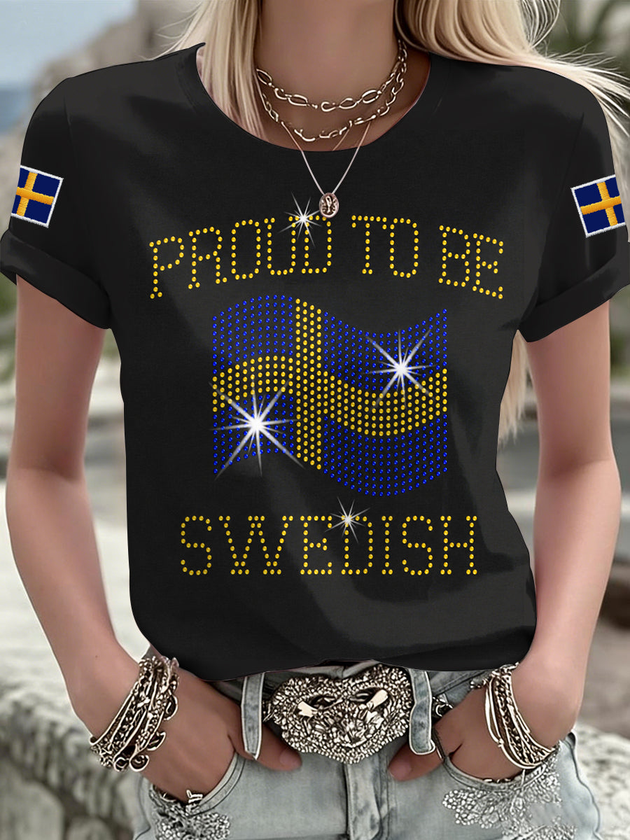 Kvinnors svensk tryckt T-shirt