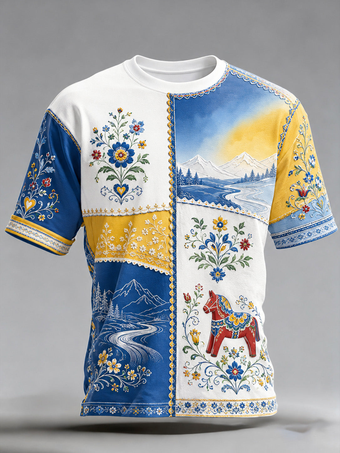 Herrens svenska fest och festival minnesbildskonst-Print Short-Shirt