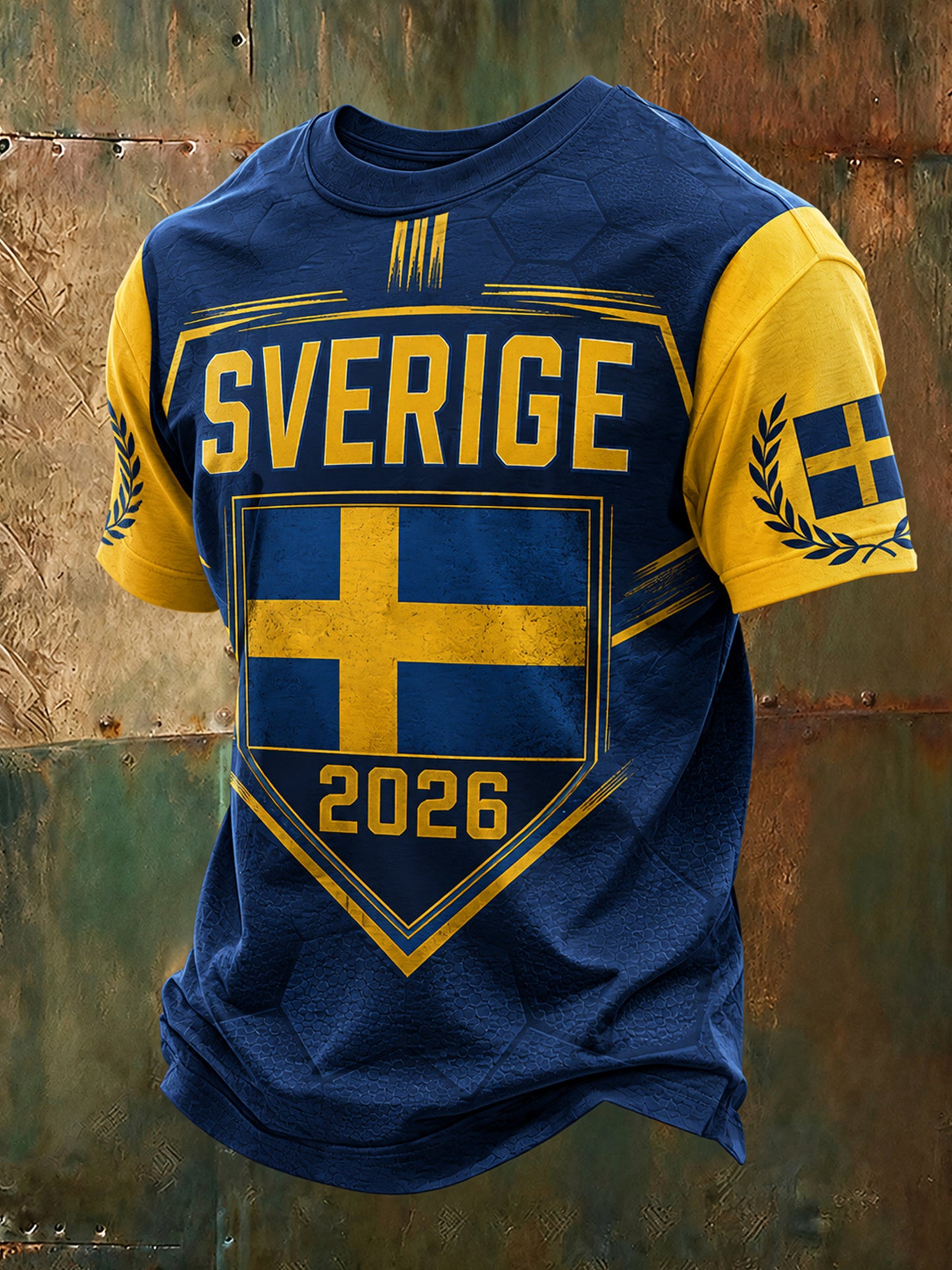 Herrarnas Svenska Fotbollsmatch Hejande Fan Konsttryck T-shirt