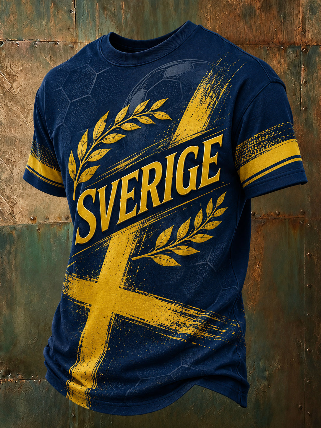 Mäns svensk fotboll Match hejar fan konst Print T-shirt