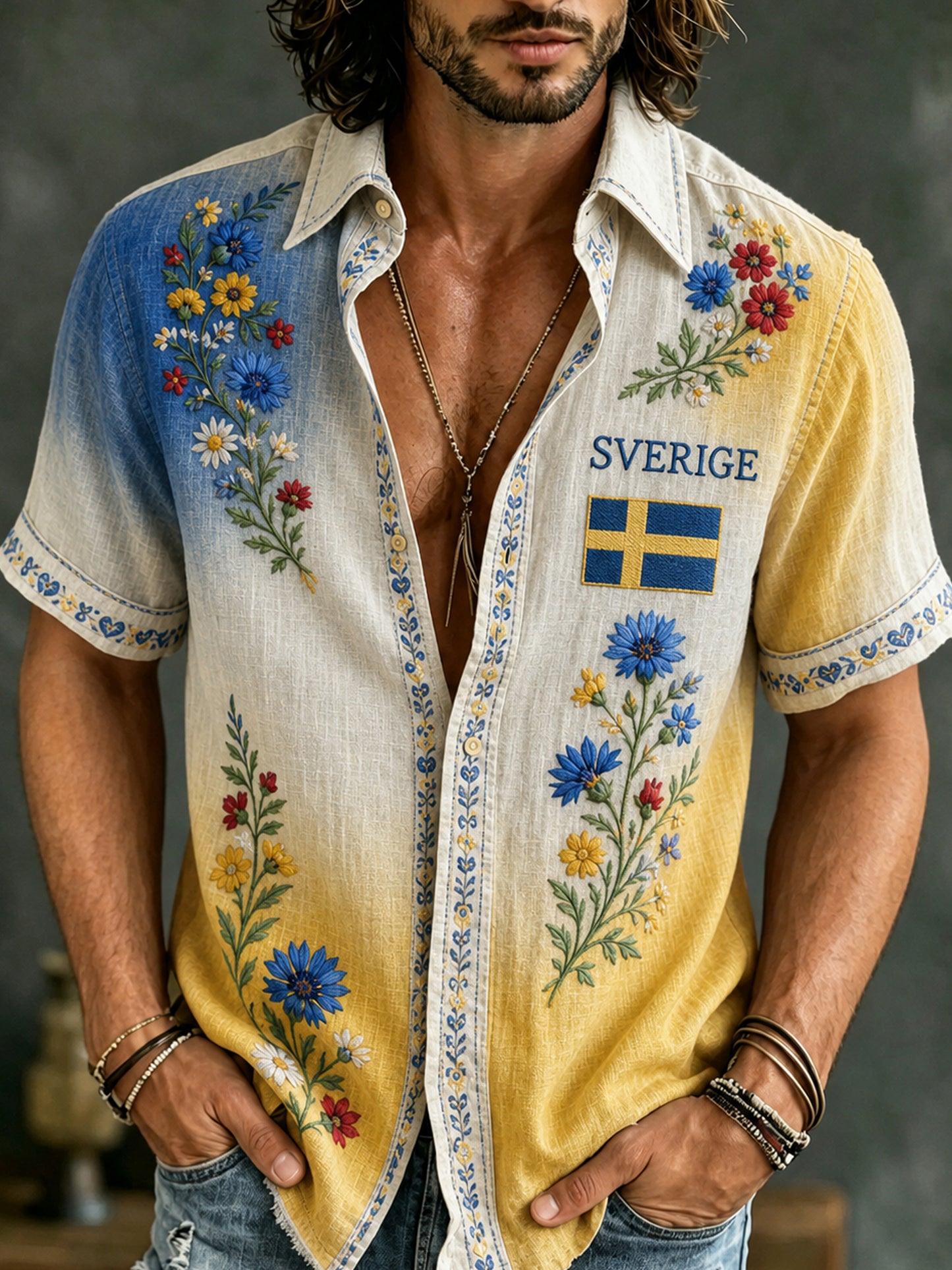Mäns svenska midsommar & Nationaldag minnesbildskont