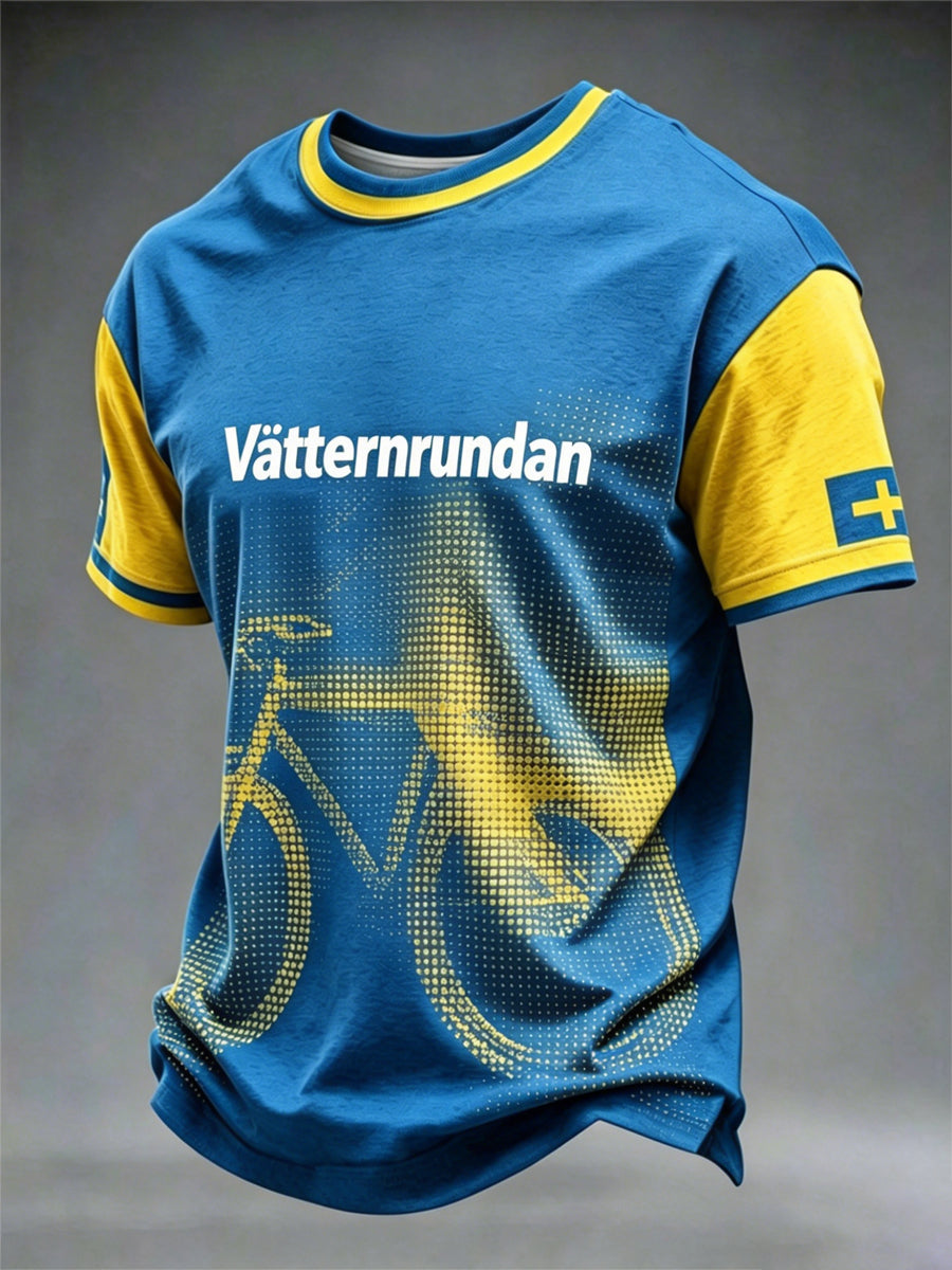 Mäns Sverige Bike vecka Tryckt T-shirt