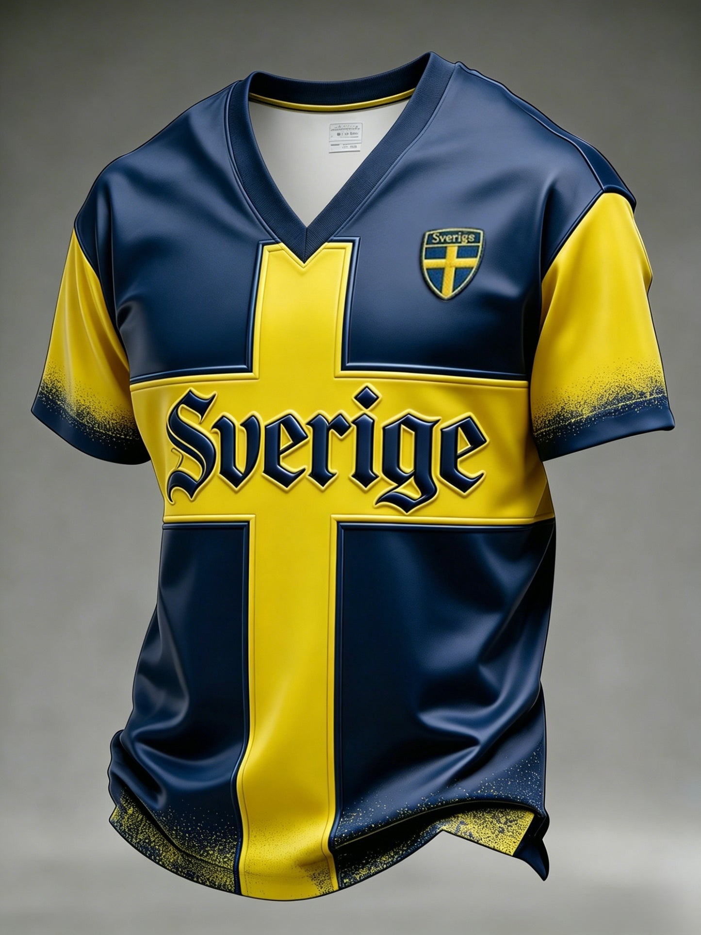 Herrar Retro Sverige 2026 Fotboll V-ringad kortärmad T-shirt