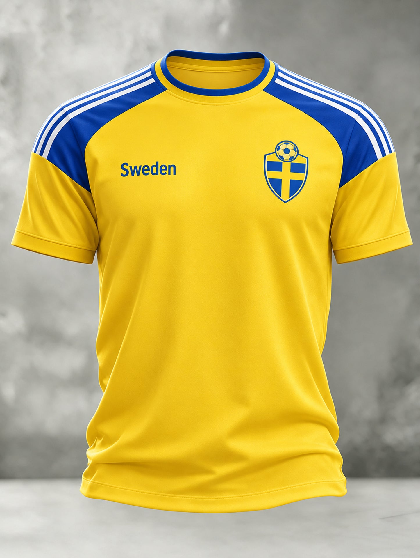 Mäns svensk fotbollsfan-tema konstnärliga tryck T-shirt