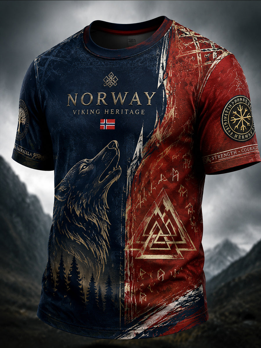 Retro norsk kunstfri T-shirt