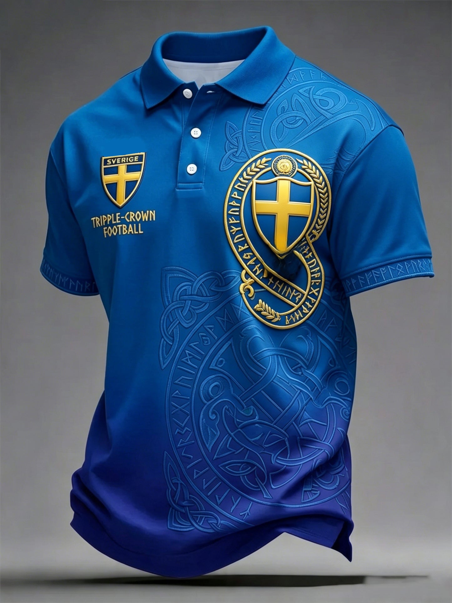 Herrpolotröja i retrostil för Sverige 2026, fotboll