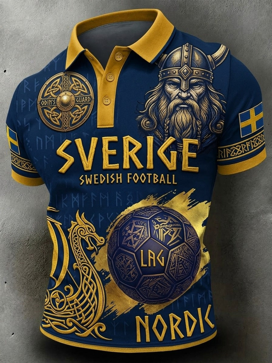 Mäns Retro Sverige 2026 Fotboll Polo tröja