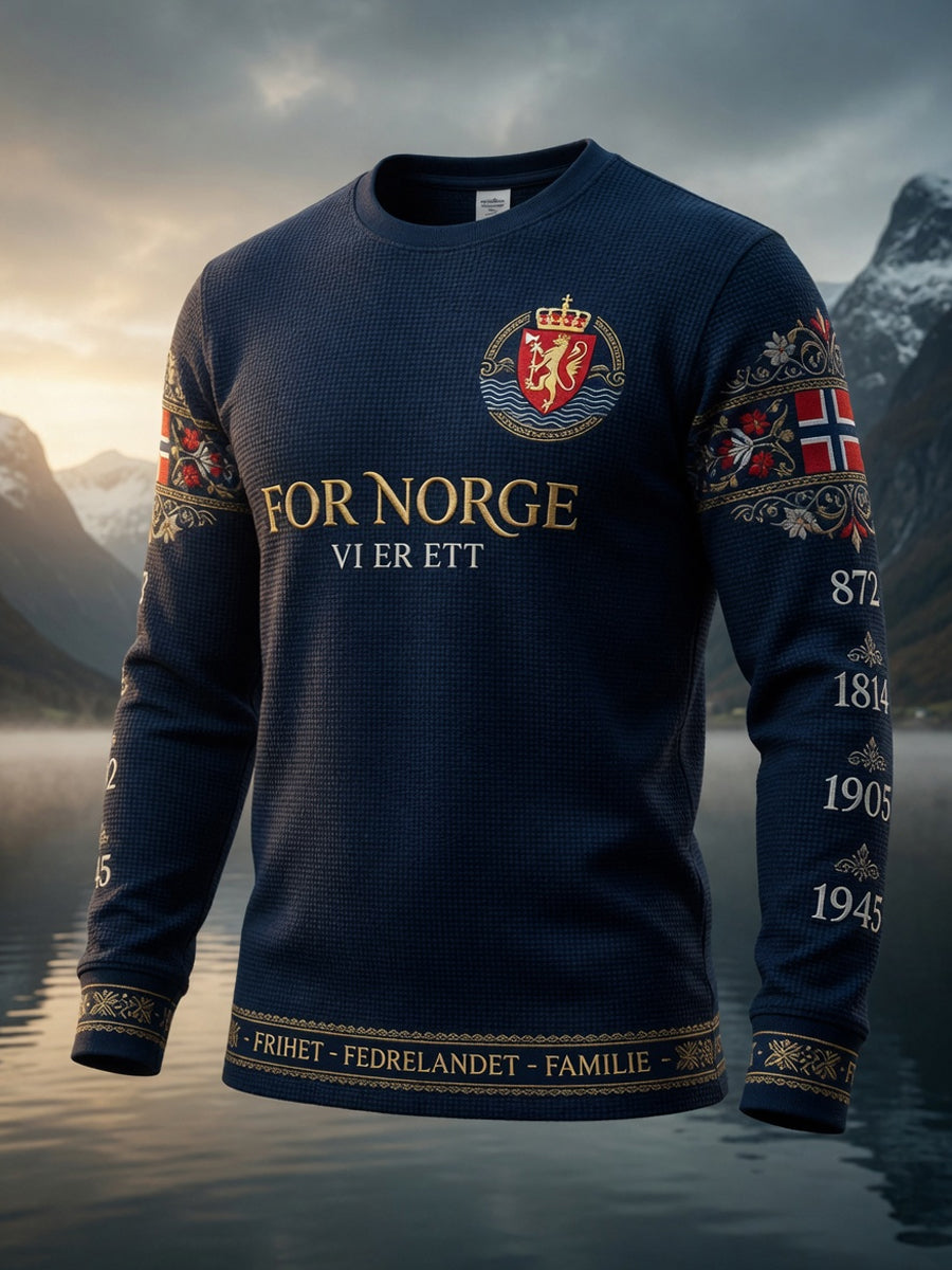 Retro norsk Patriot Totem Vaffel- T-shirt