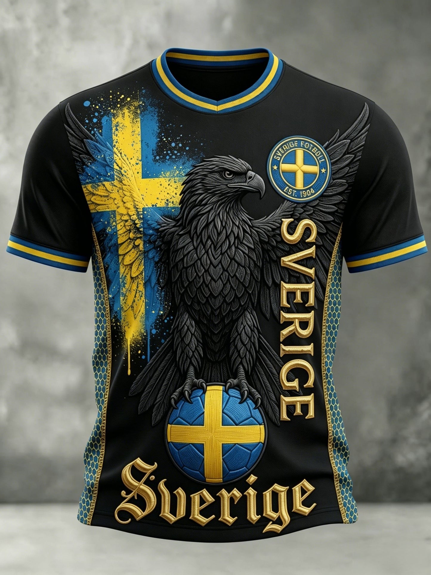Herr Retro Svensk fotbollsfläkt Casual Sporty T-shirt