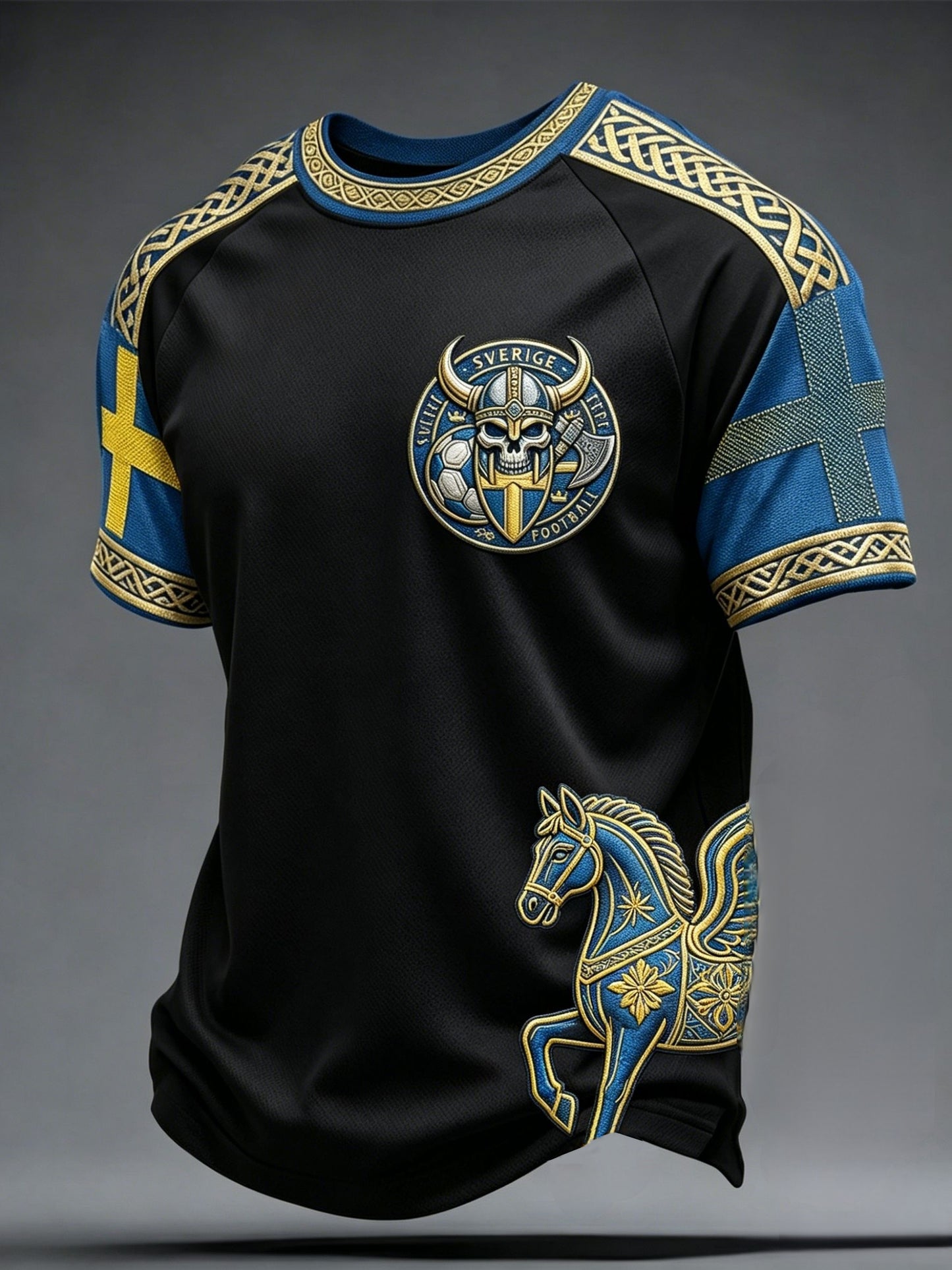 Mäns Retro Svensk fotbollskärl 2026 Skriv ut Casual T-shirt