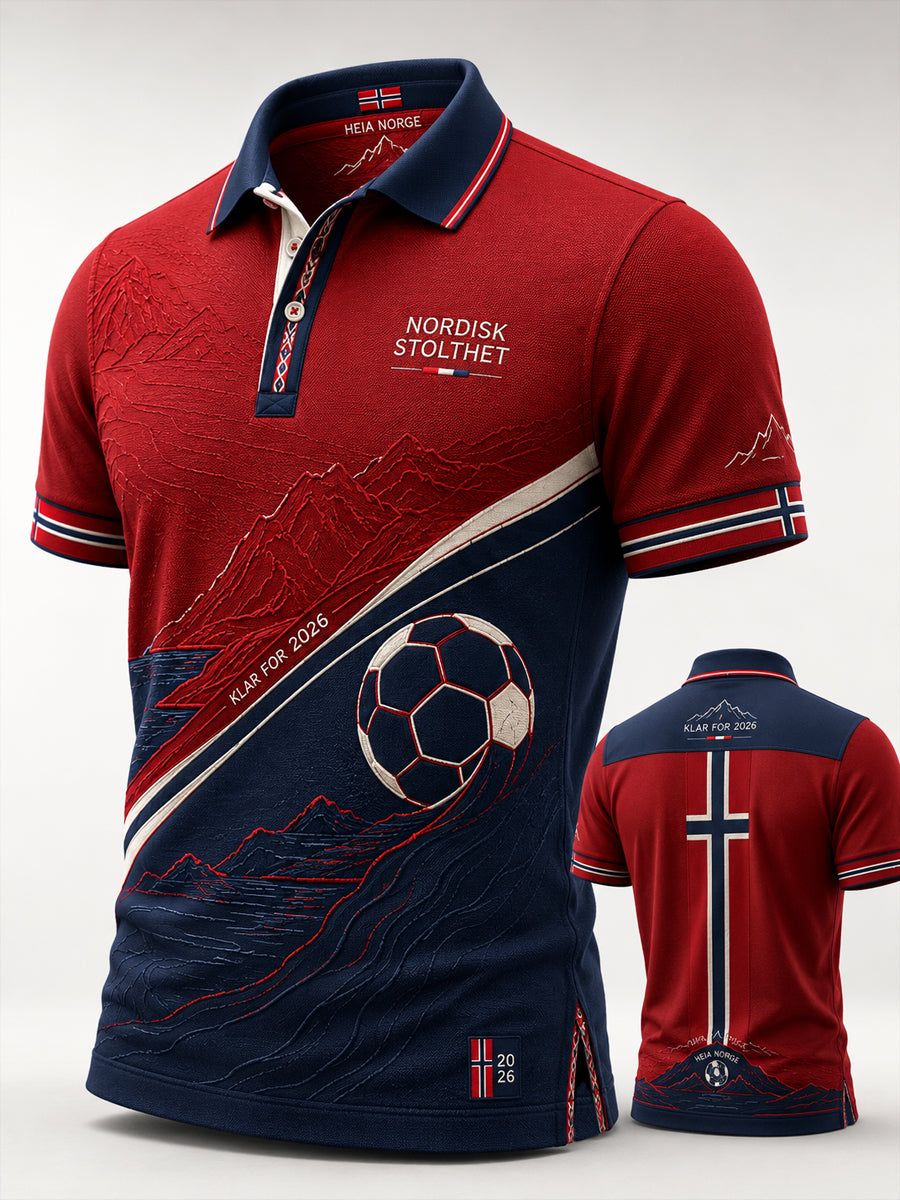 Retro Norwegian 2026 fotball snøfjellskjort polo skjert