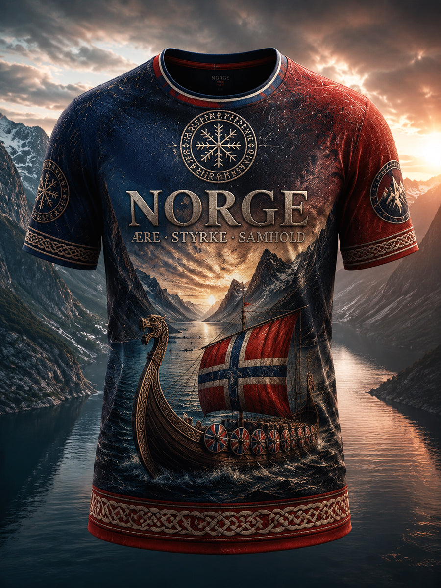 Retro norsk fotball-t-shirt