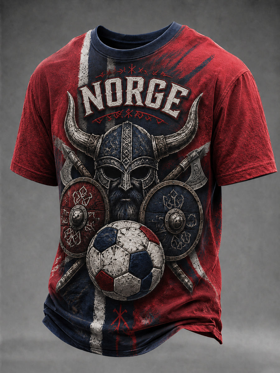 Menns Norge fotballfan-design t-skjorte