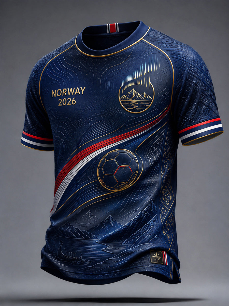 Menns 2026 Norges fotballvifte T-shirt