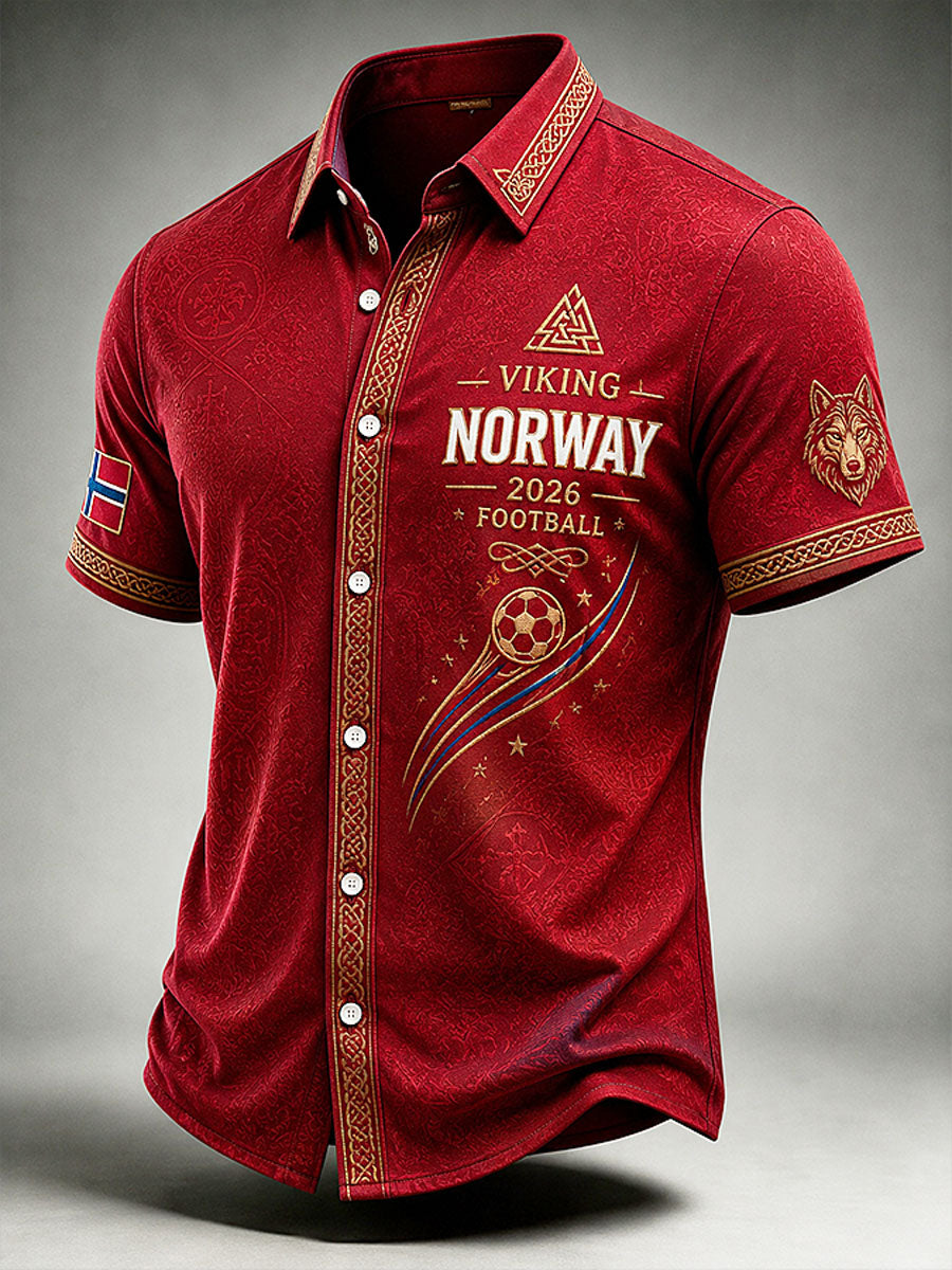 Norges fotballstil Kort erme-skjorte