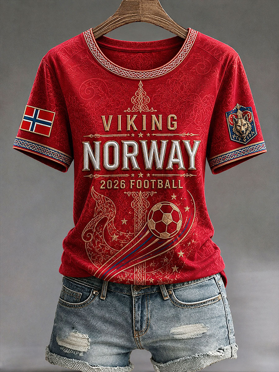 Kvinnelig fotballt-skjorte i Norgesstil, 2026
