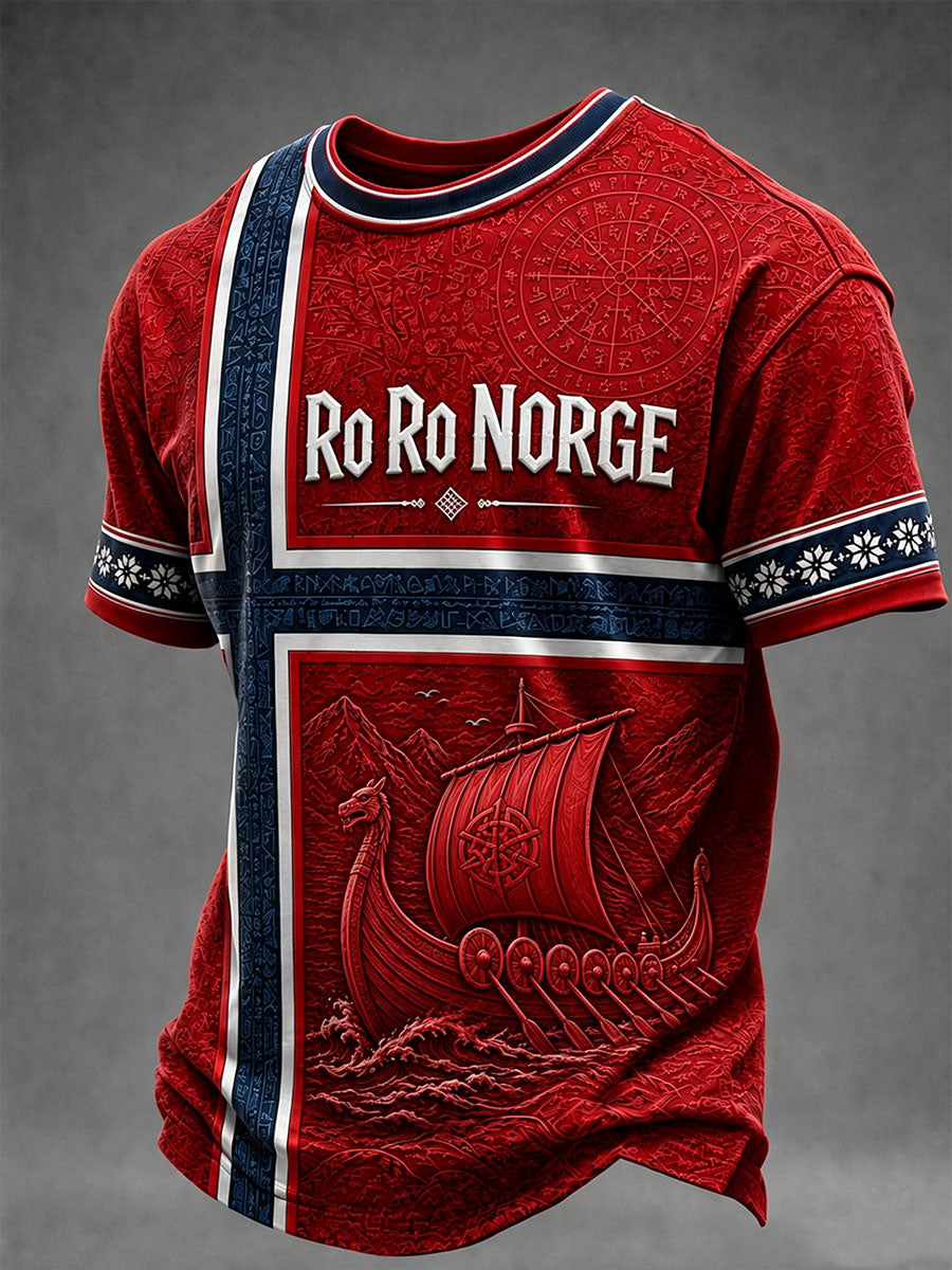 Ro Ro Norge T-skjorte med korte ermer for menn