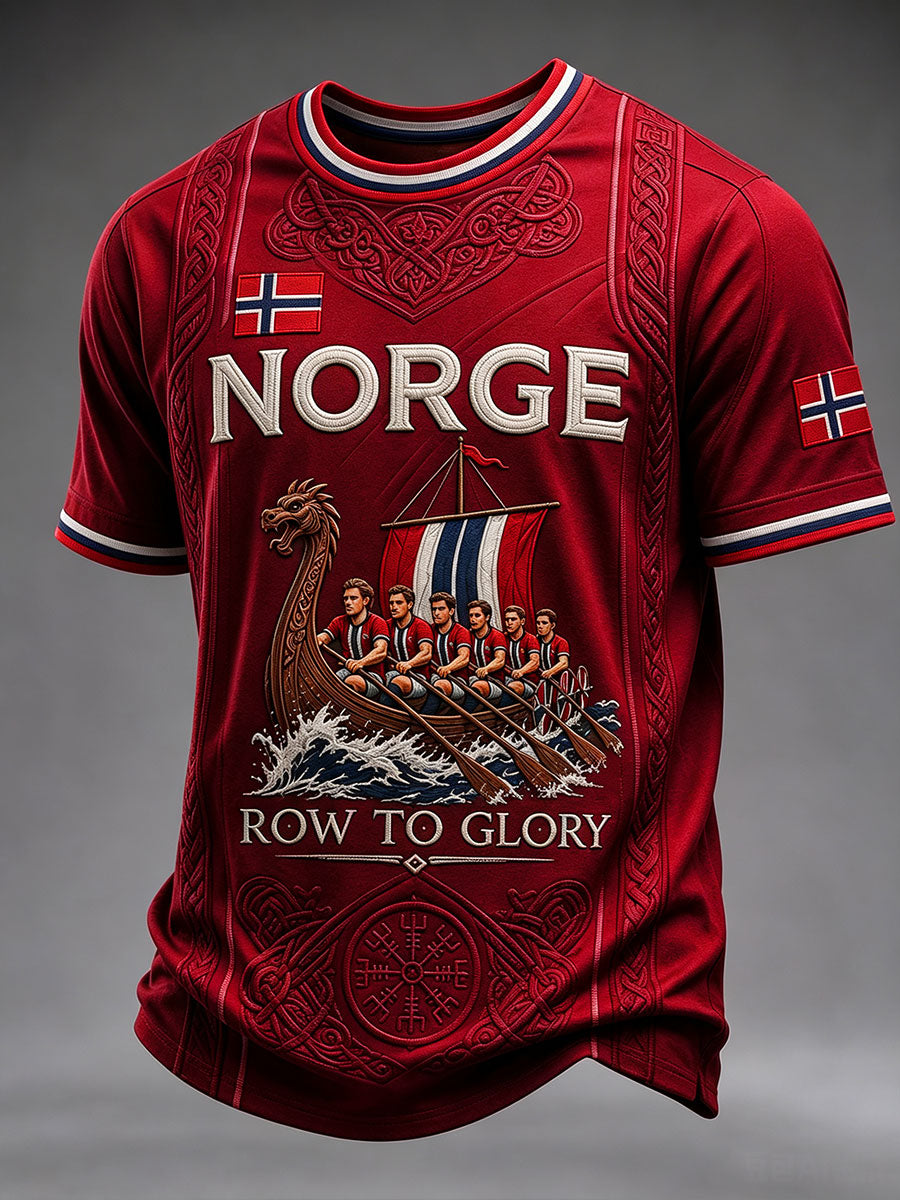 Menns norge Row til ære korte ermer T-skjort