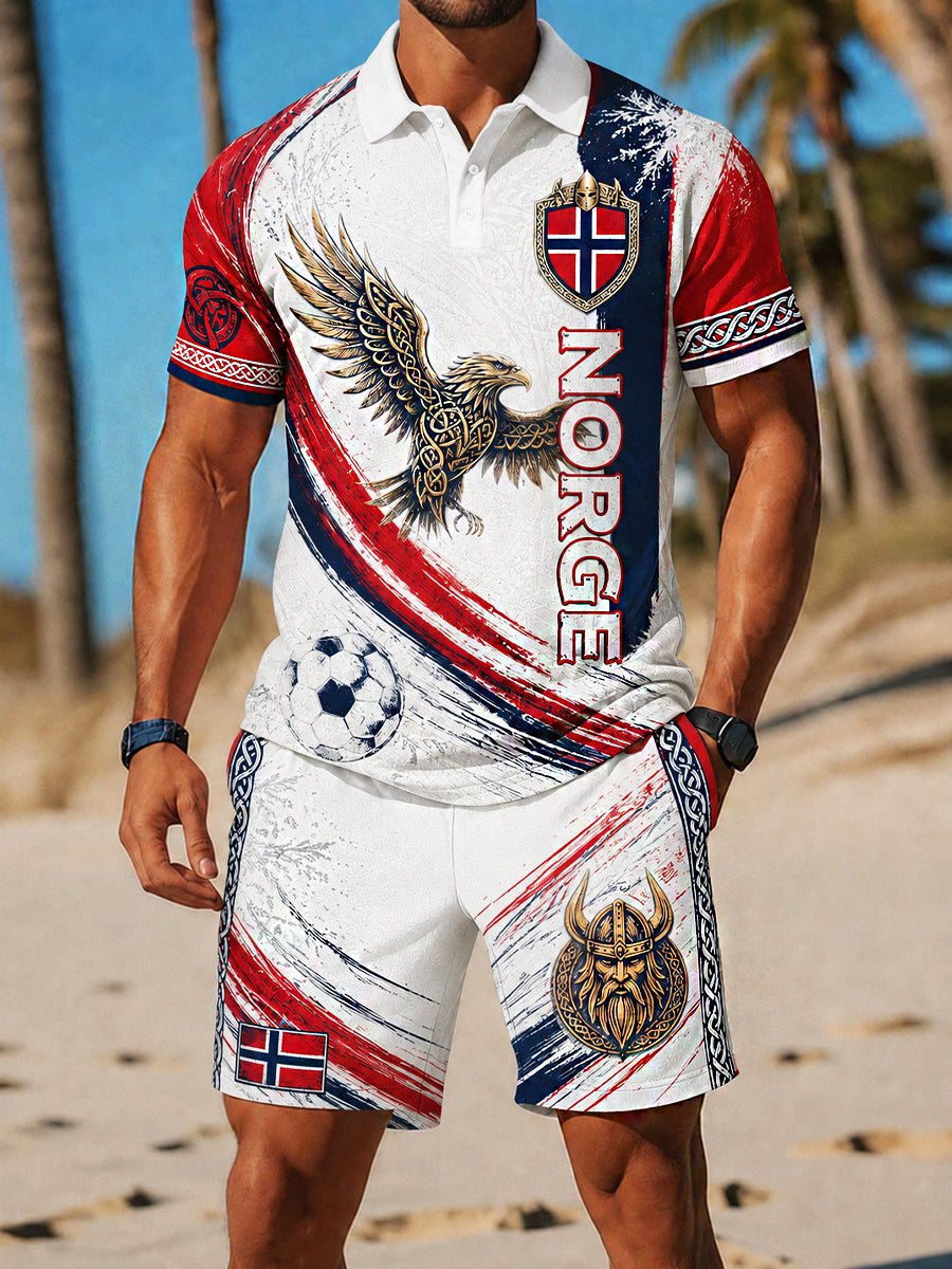 Retro Nordisk vikingstilt kunst i stilutskrivelse med to deler