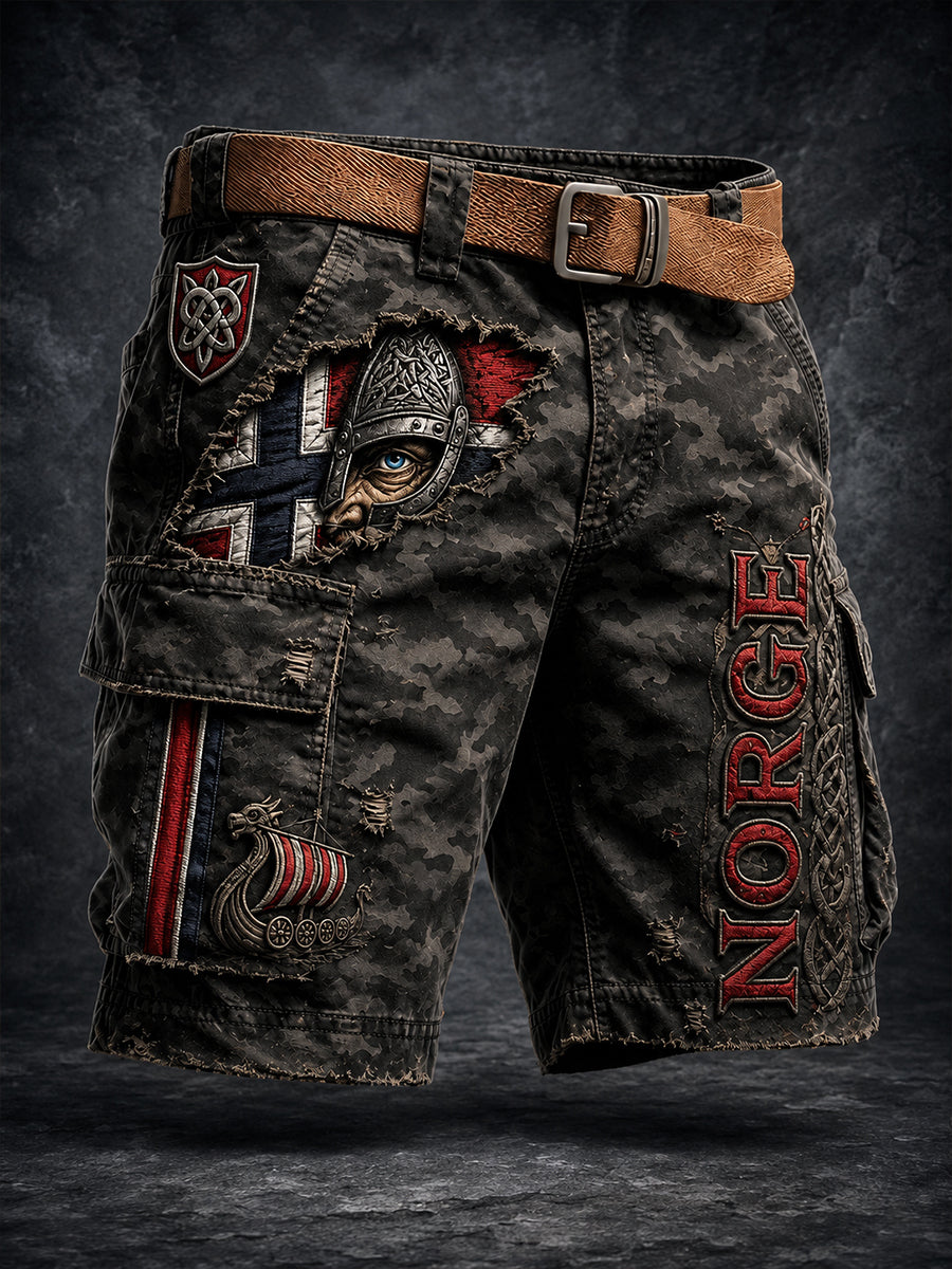 Retro Norge Viking Nordisk Stil Kunsttrykk Avslappede lastebukser