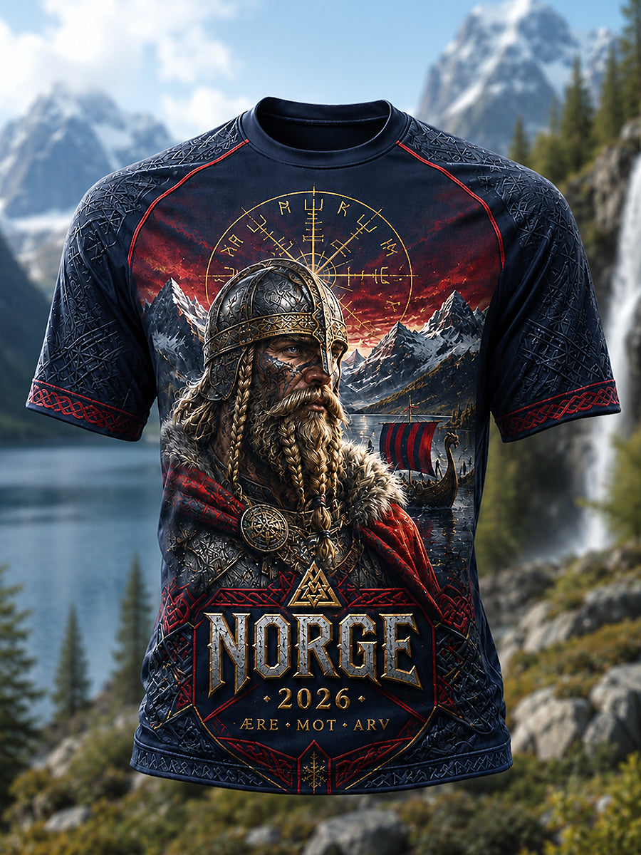 Retro norske vikingskriger klassisk tilfeldig T-shirt