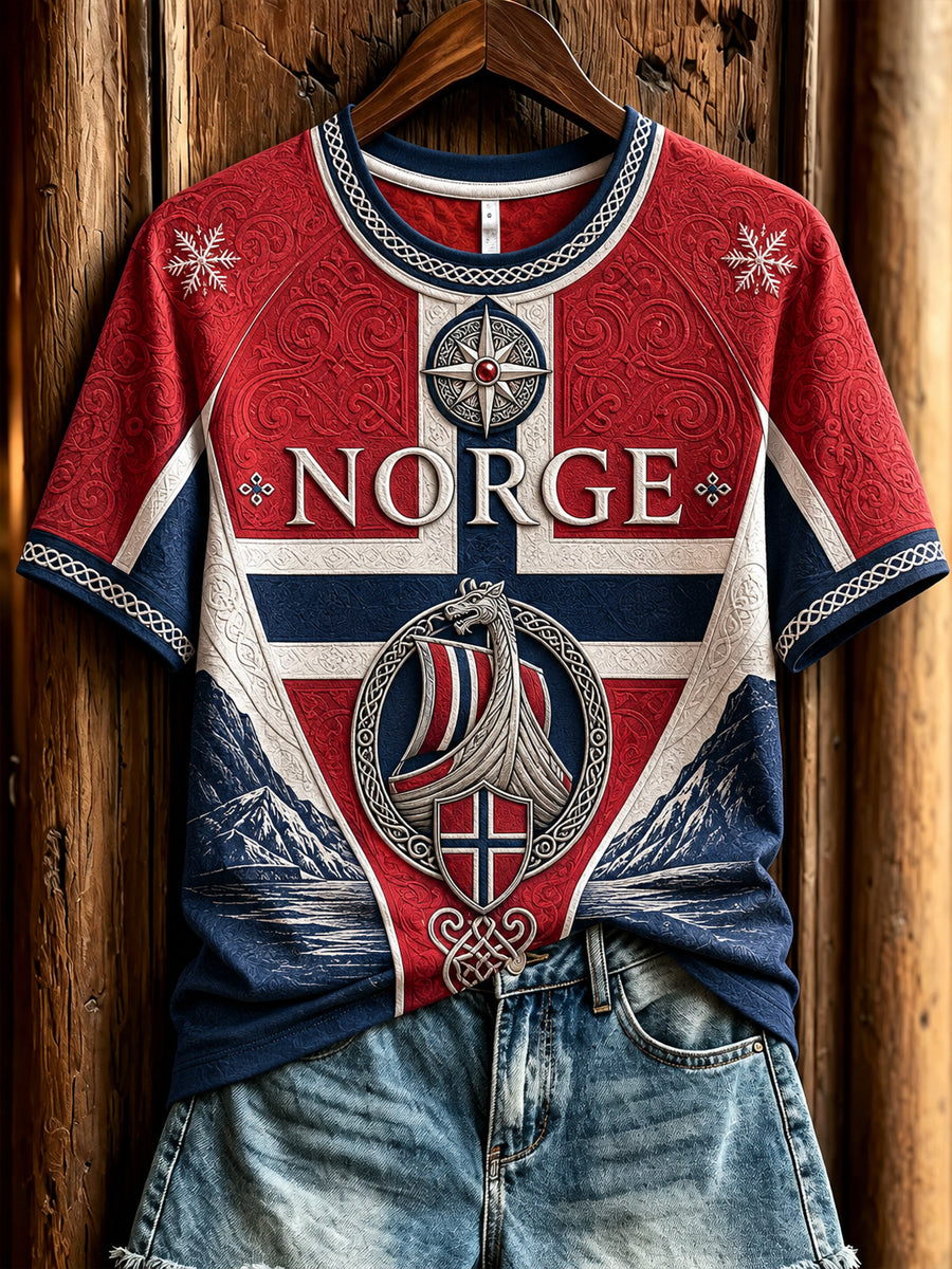 Kvinner Retro norsk viking klassisk tilfeldig T-shirt