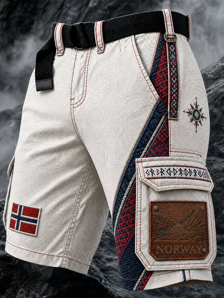 Retro nordisk kunsttrykk i vikingstil – uformelle shorts
