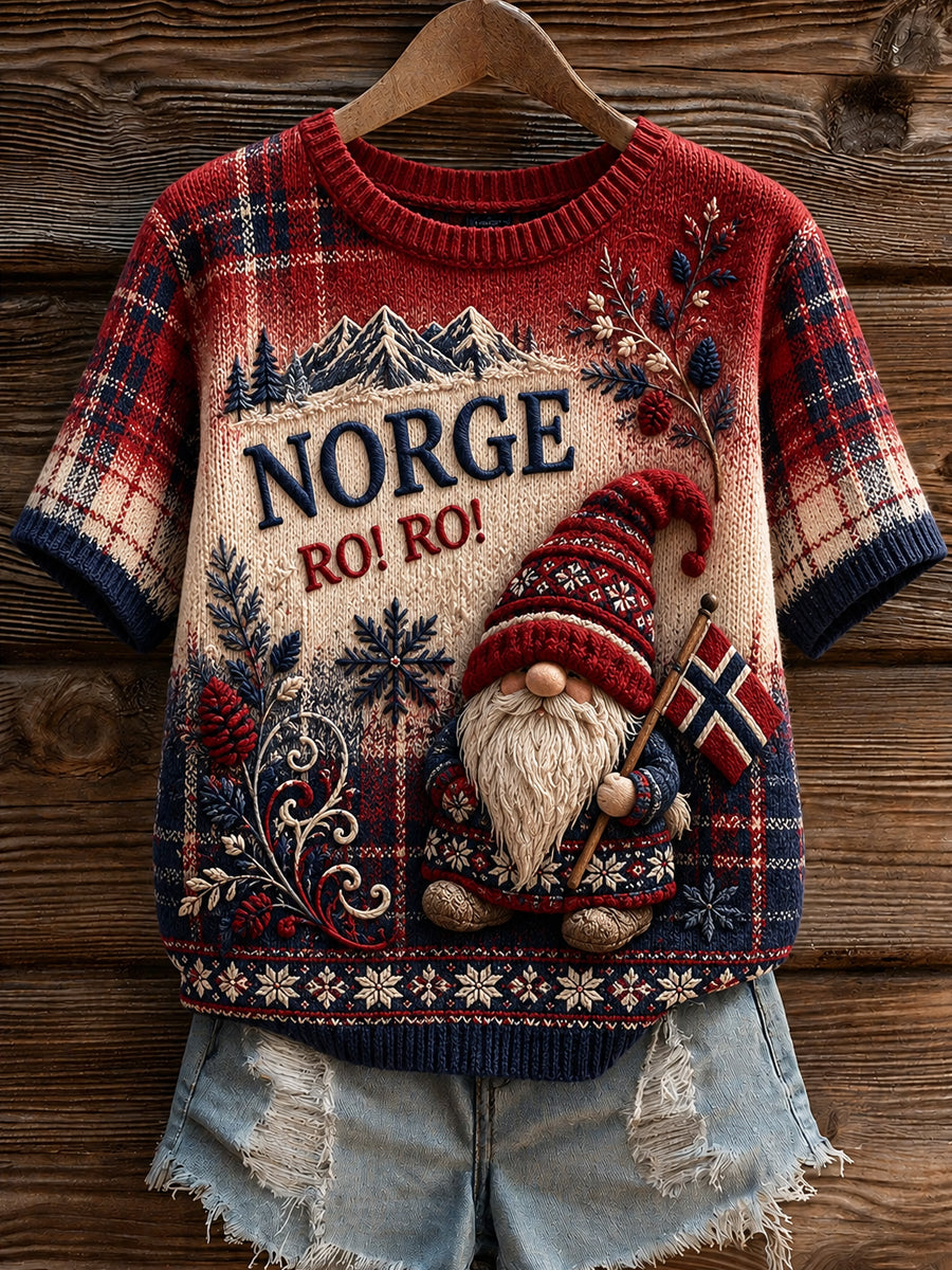 Retro norsk Nisse rukt overgangs- T-shirt