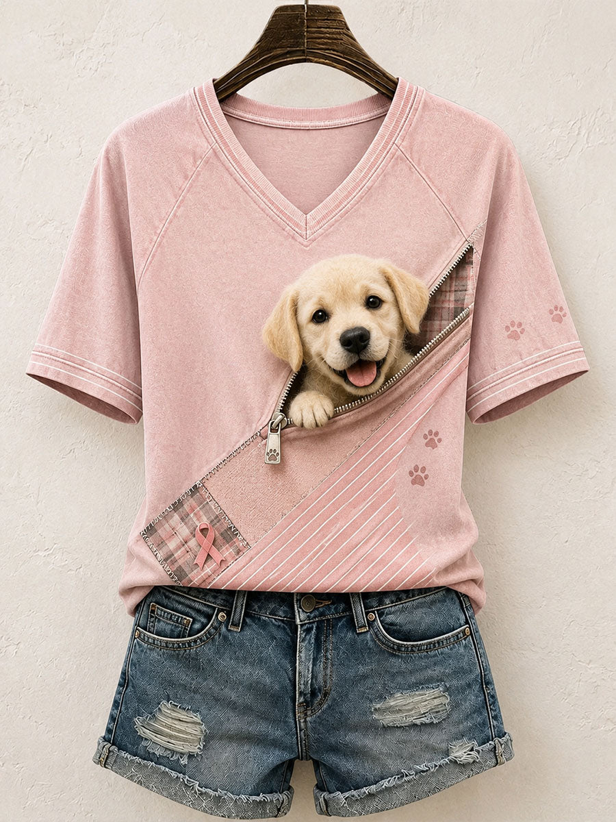 Kvinnors söta Golden Retriever mönster mönster mönster konst T-shirt