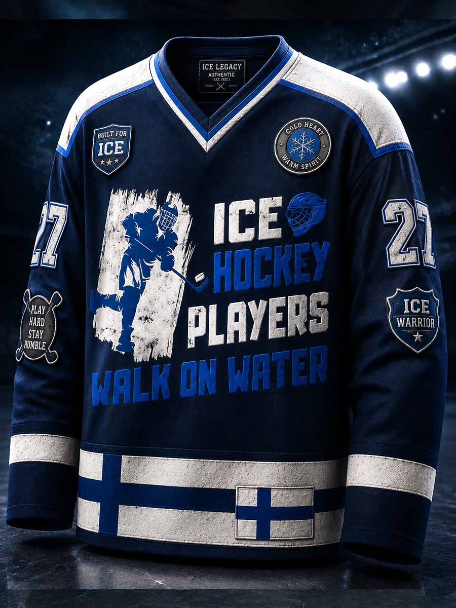 Miesten retro suomalainen jääkiekkoaiheinen huppari