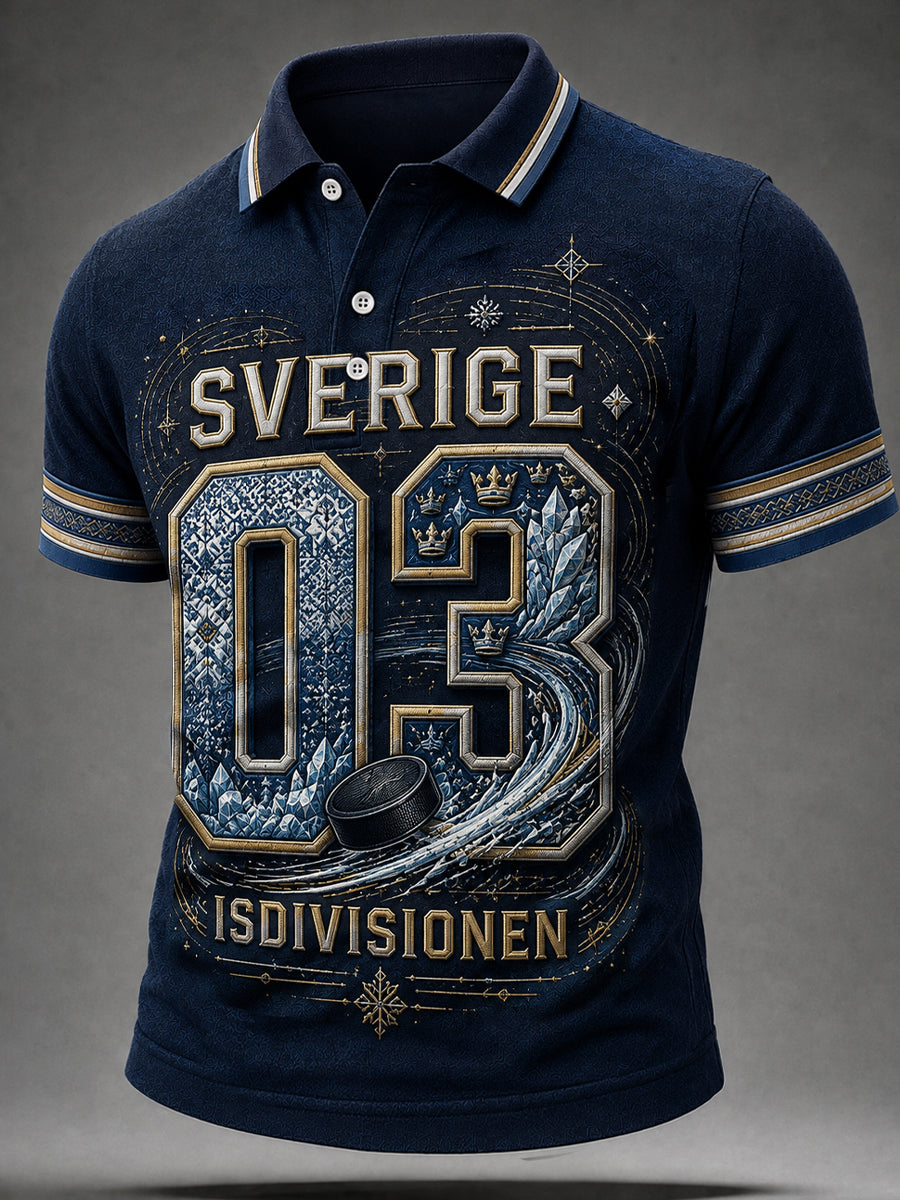 Retro Swedish Hockey Classic Casual Polo Skjorta
