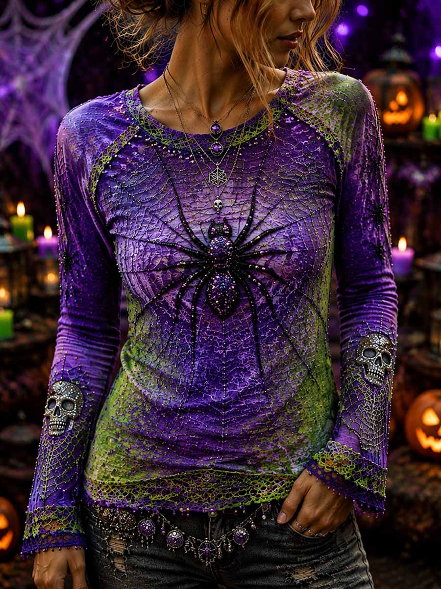 Kvinnors mode Halloween mönster Print Sweatshirt