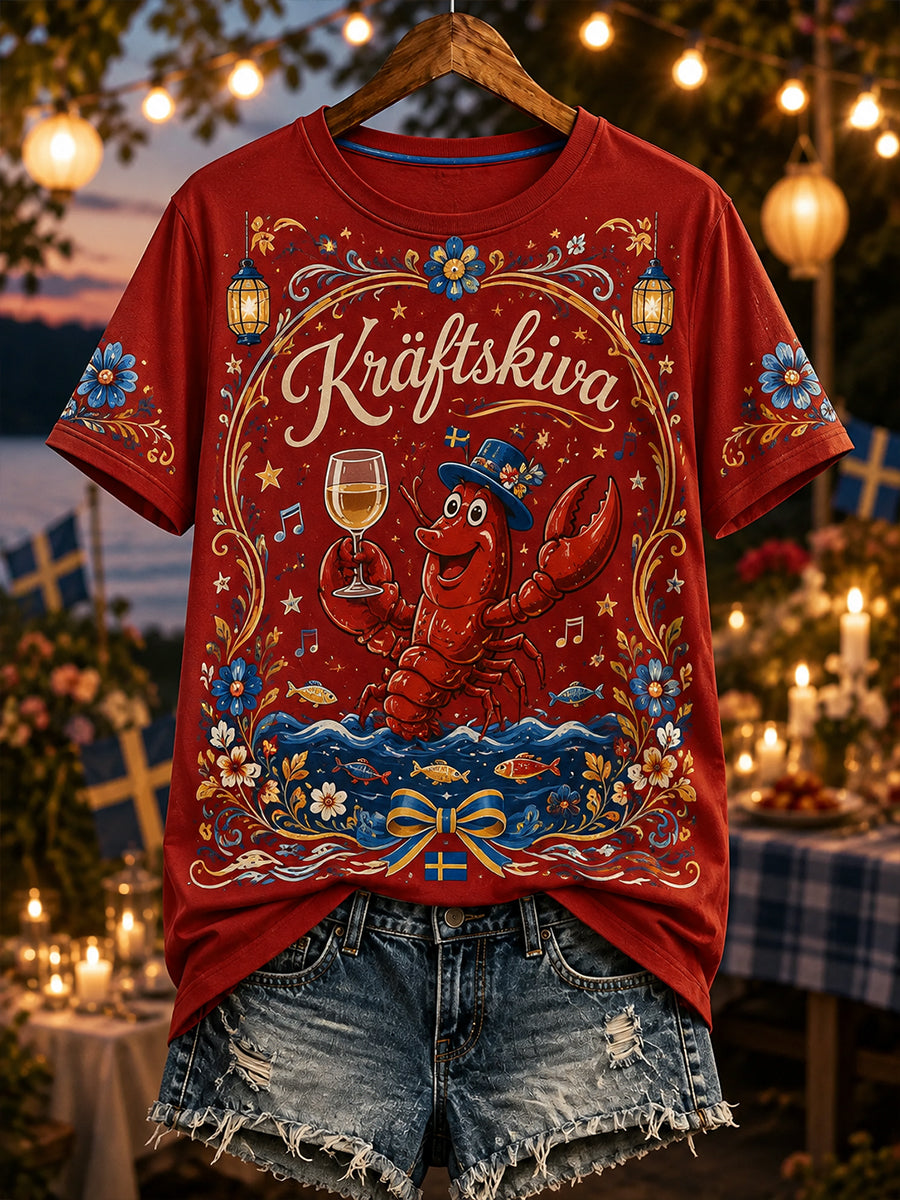 Kvinnorssverige Kräftskiva kortärmad T-shirt