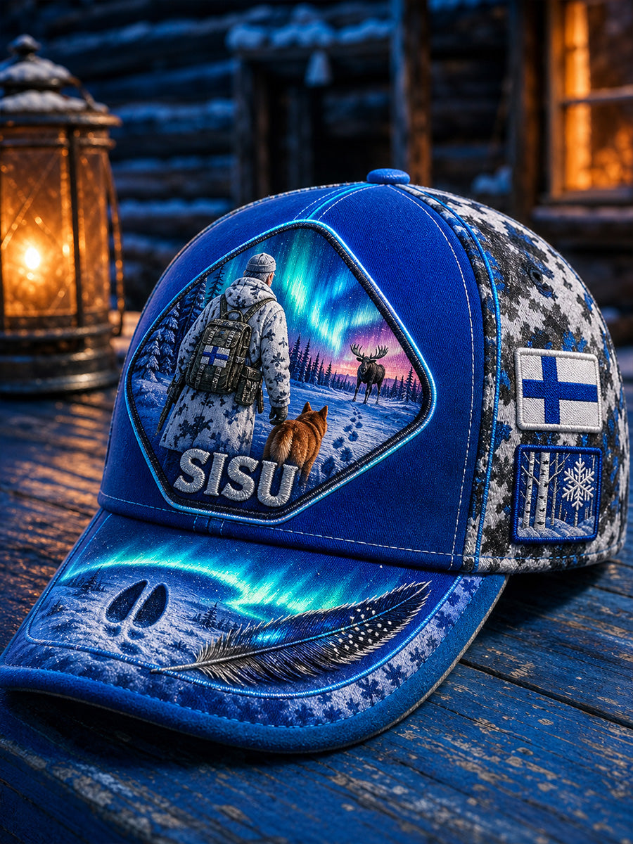 Unisex Casual Hat Vintage Suomen taide Print