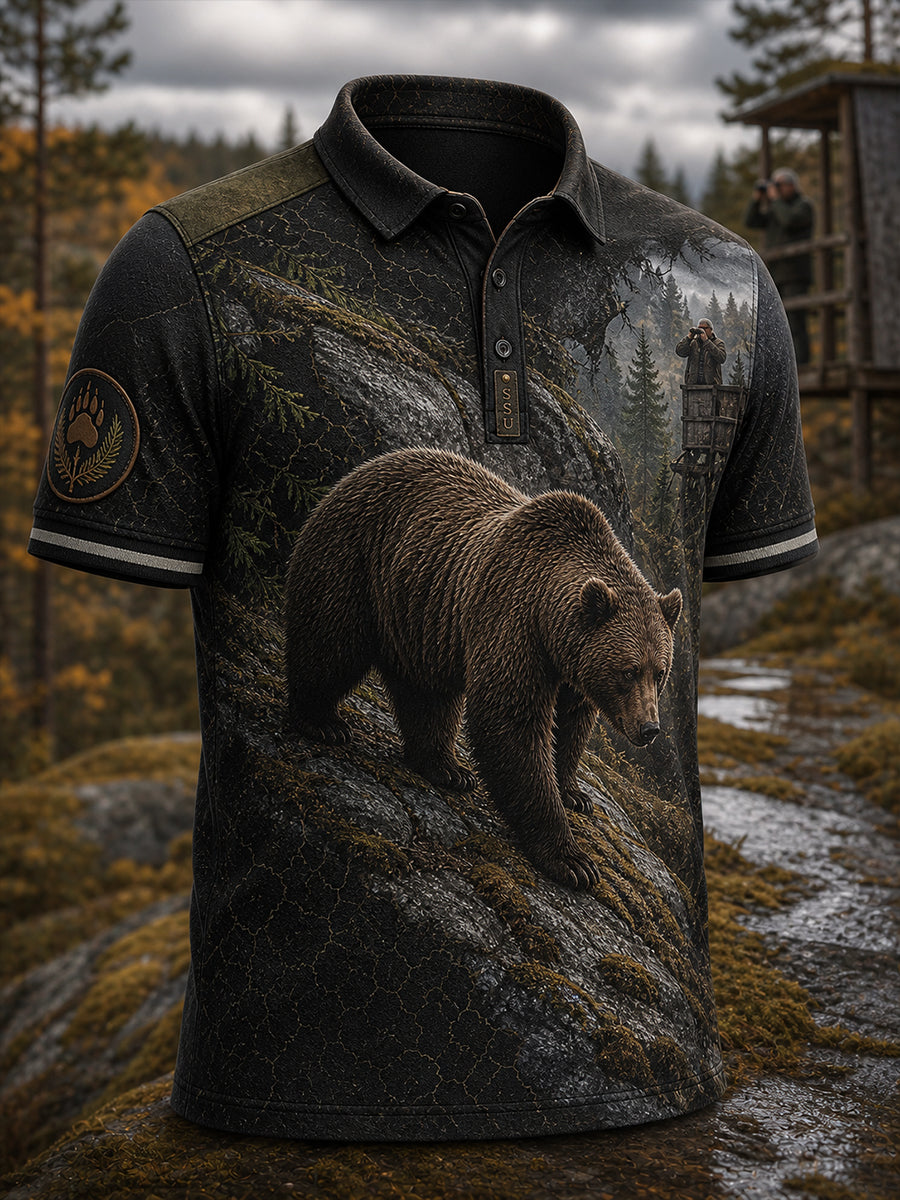 Retro Suomen taide Print Casual Polo -paita