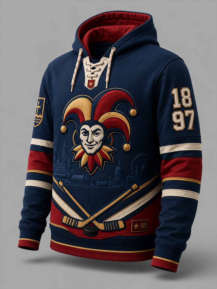 Miesten Jokerit Helsingin jääkiekkoa muistava painokuviollinen huppari