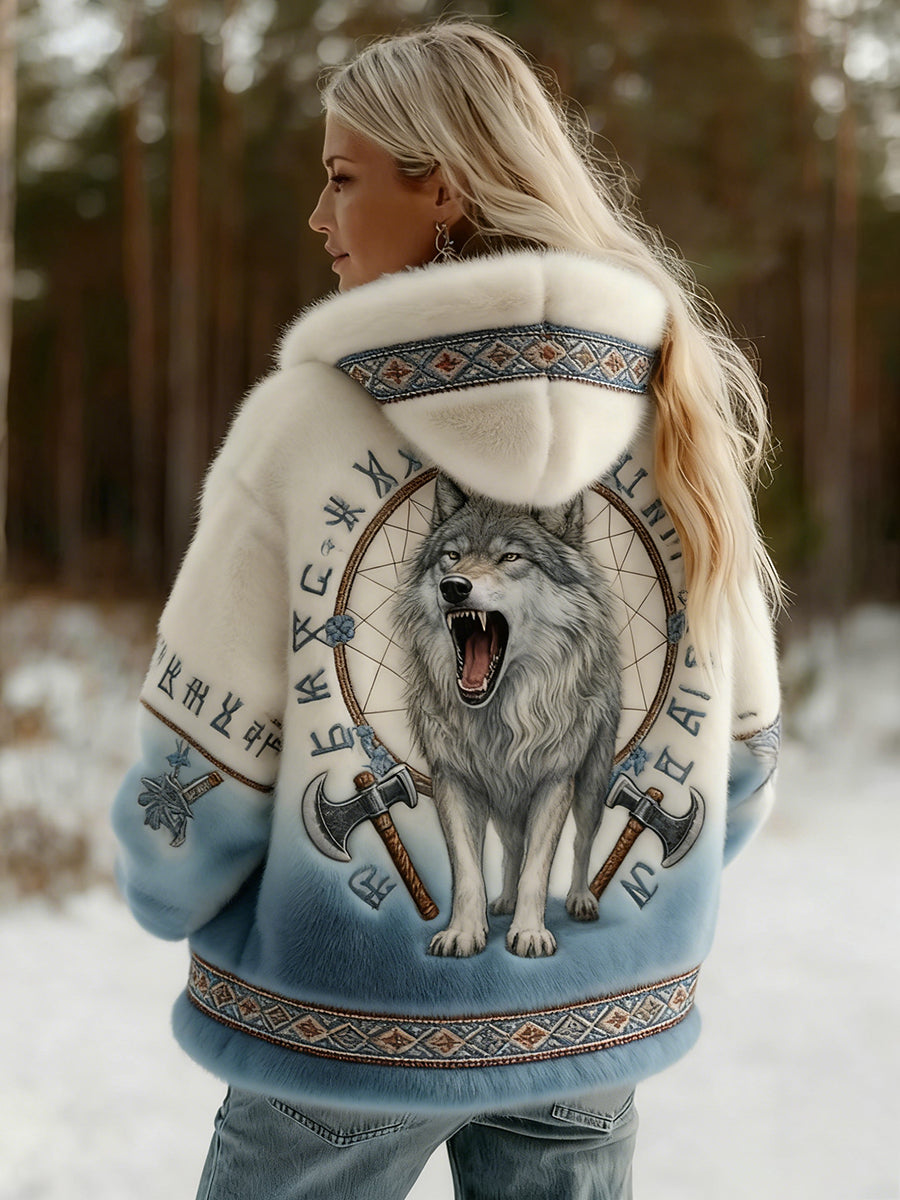 Kvinnlig vintage-vikingjacka i keltisk stil med mönster, i flanell