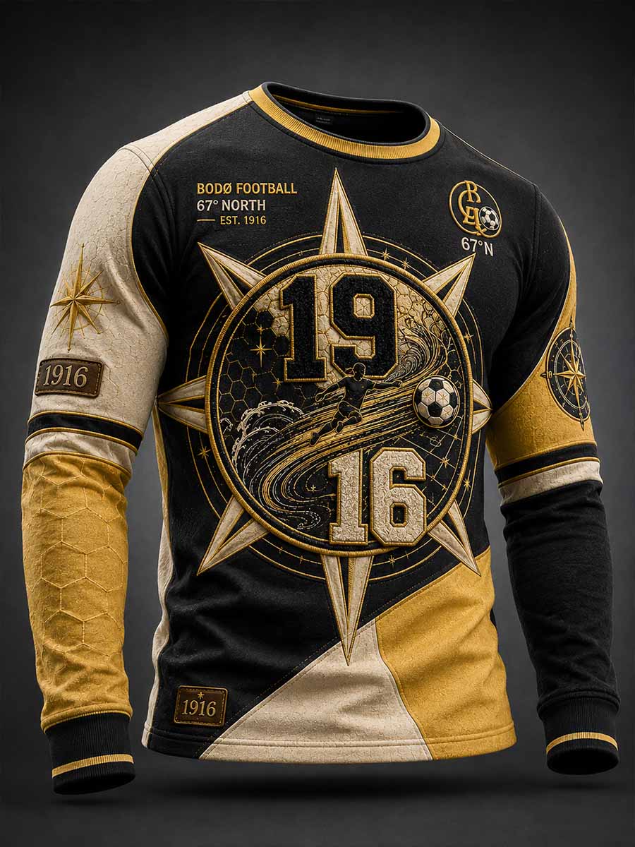 Herrers Bodø Fotballag Mønster Trykt Sweater