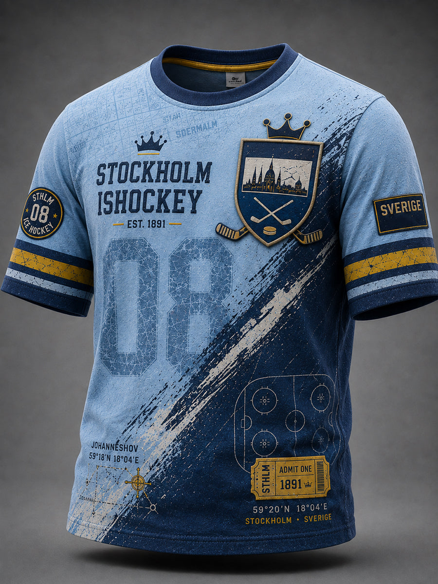 Herrtröja med korta ärmar från Djurgården Hockey, Sverige