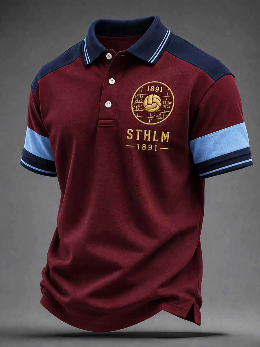 Retro Djurgården Fotboll Classic Patchwork Polo tröj