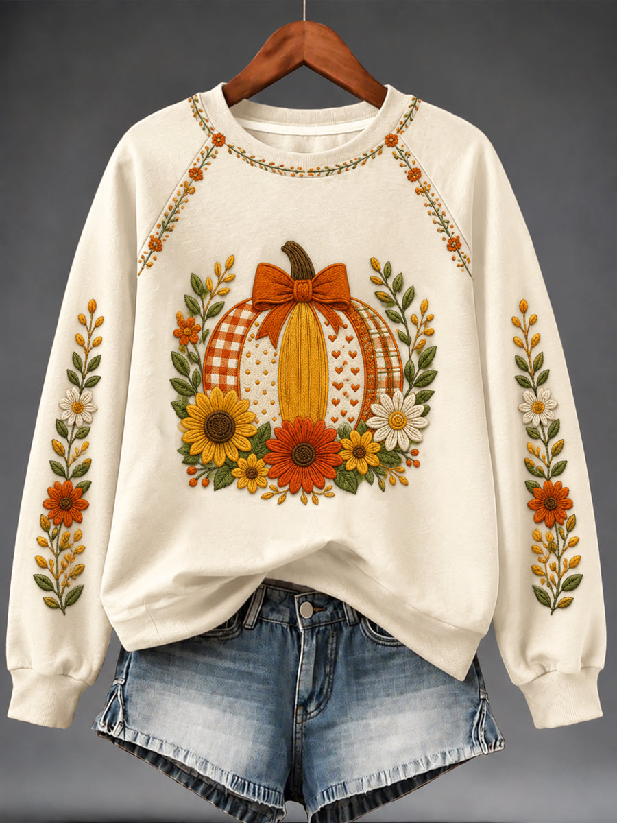 Kvinnors höstpumpa Print Sweatshirt