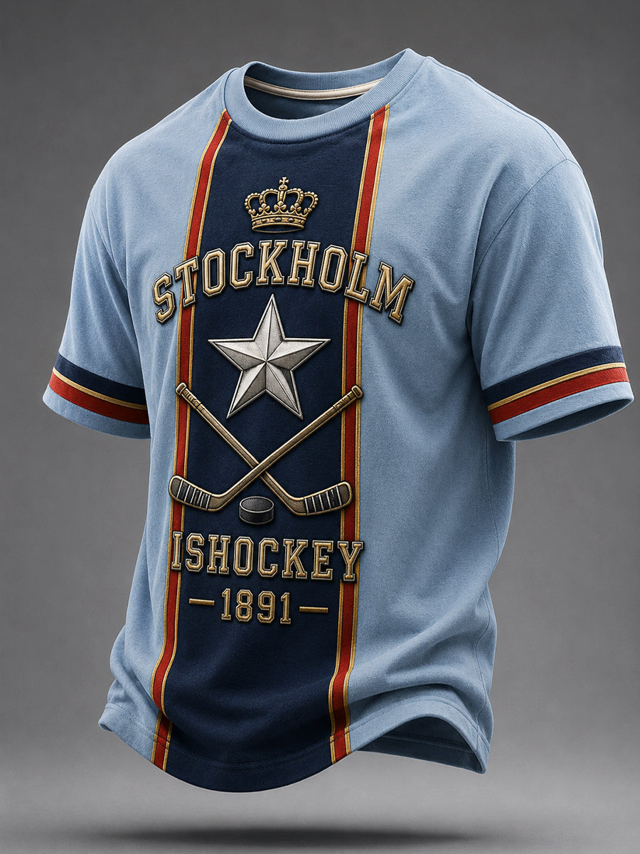 Herr-Djurgården Hockey-klassisk t-shirt i färgblock