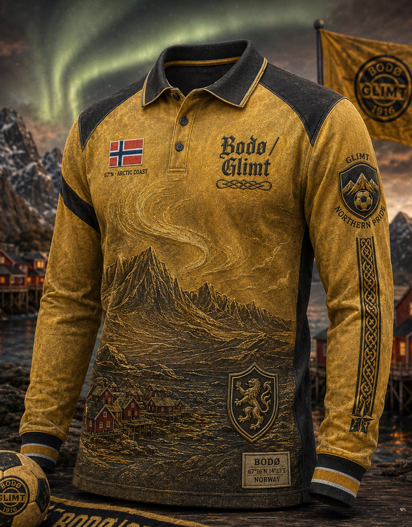 Menns fotballpolo fra Bodø/Glimt med lange ermer