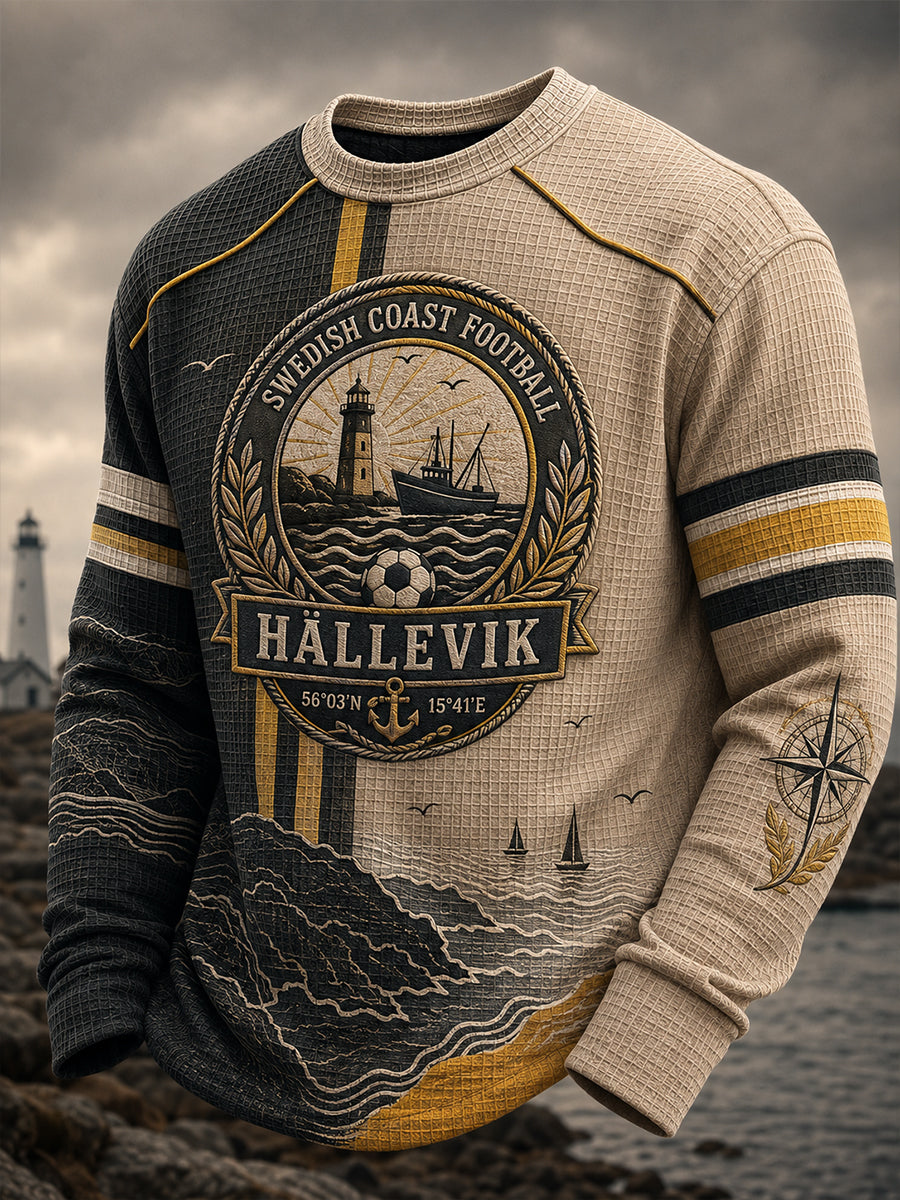 Herrar Svenska fotbollsklubben Mjällby AIF Entusiaster Våffeltröja med lång ärm