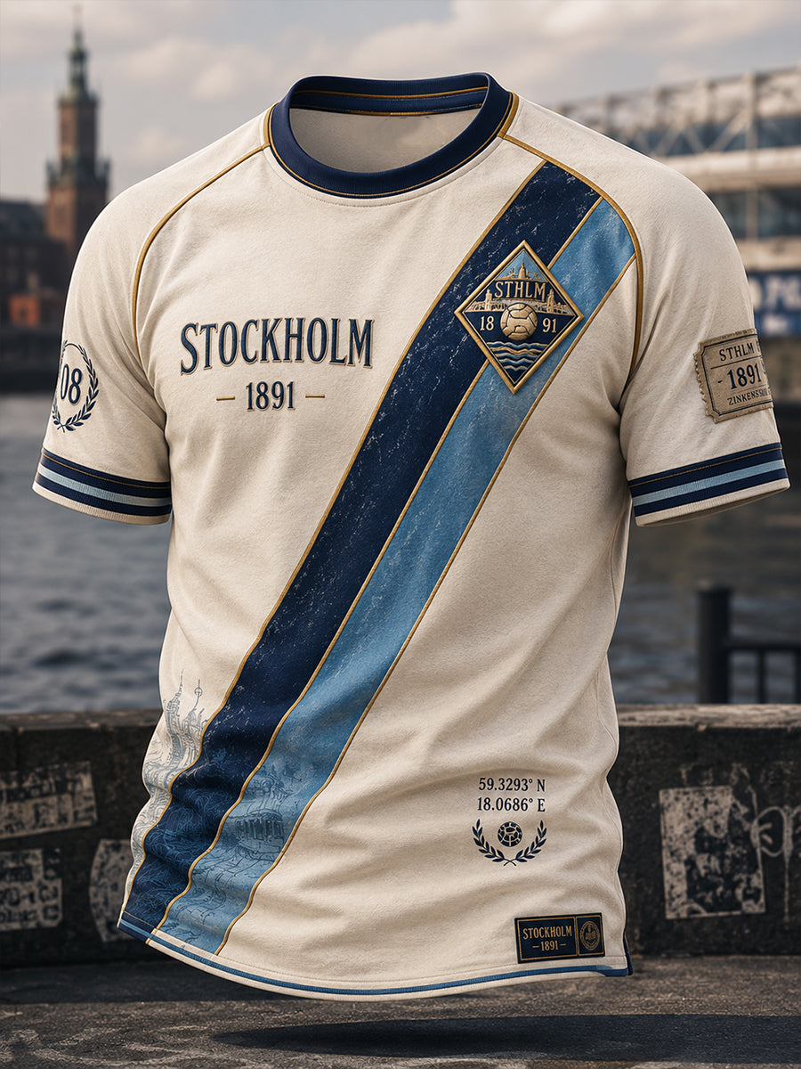 Herrarnas svenska fotboll Djurgården-supporter-kärlek kortärmad t-shirt