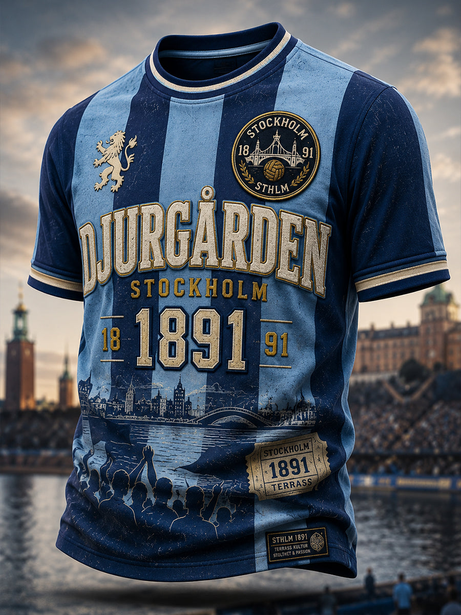 Herrarnas svenska fotboll Djurgården-supporter-kärlek kortärmad t-shirt